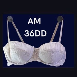 36DD Adore Me Set of White Lace Balconette Bra and Panty